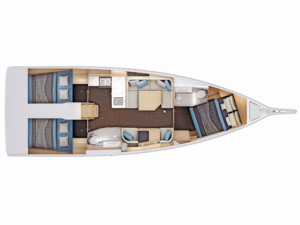 Sun Odyssey 415 Performance - XTC 4 U  - Immagine di layout